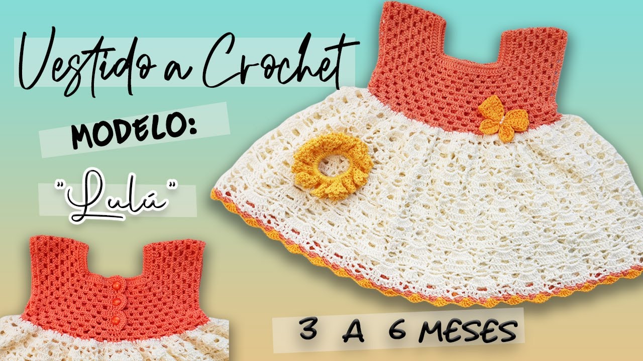 ¡Precioso! Vestido a crochet bebé 3 a 6 meses