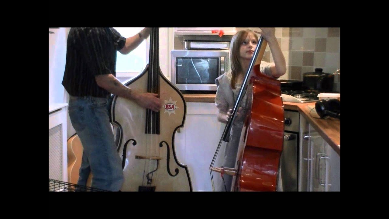 Bob & Donna-- having one of her bass lesson's