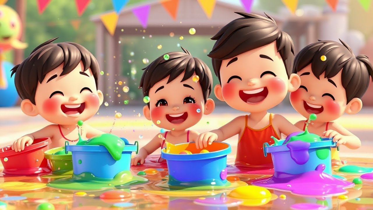 Happy Holi rang me rang khelte bacche हेप्पी होली रंग में रंगे खेलते
