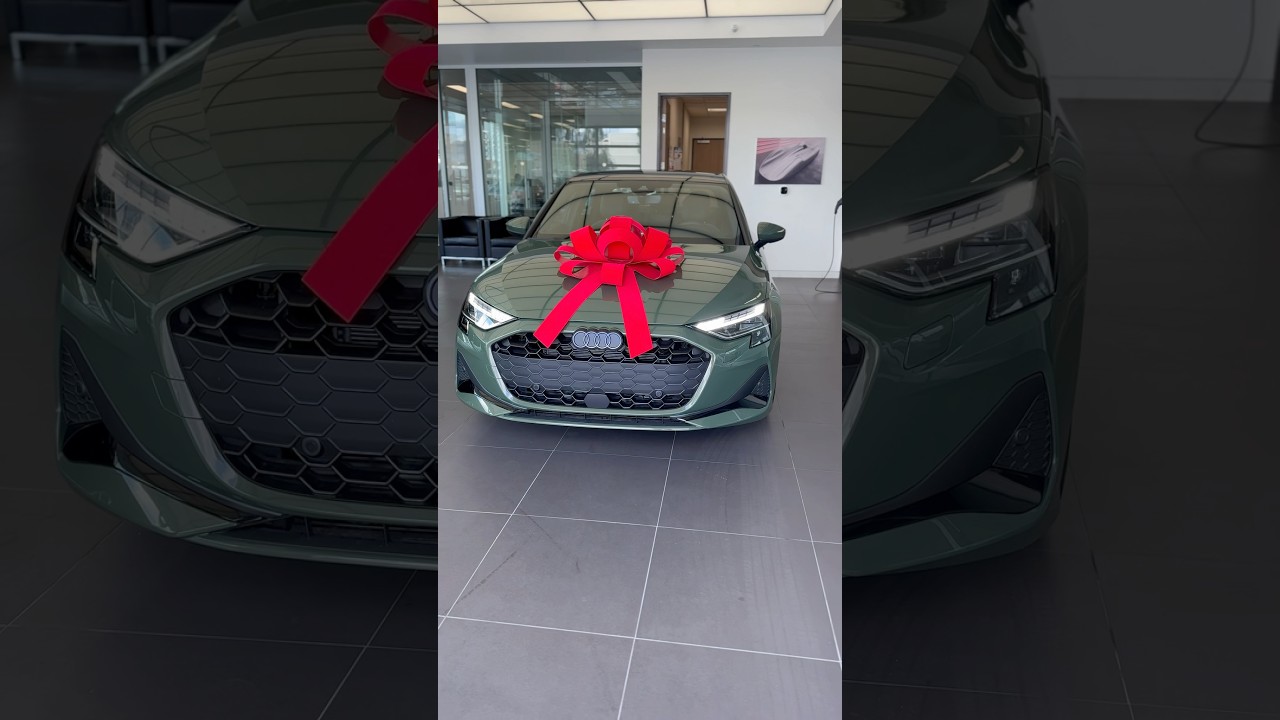 2025 Audi A3 in District Green metallic with Santos Brown interior hits different #audi
