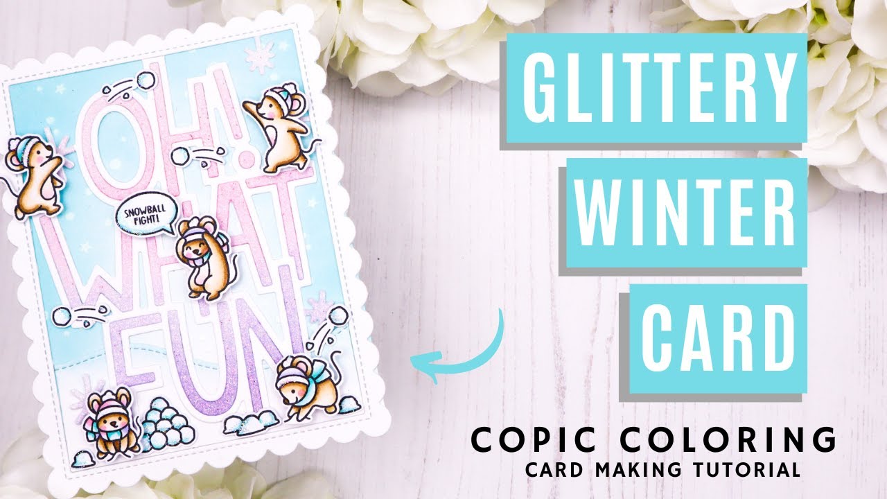 Sparkly Winter / Holiday Card with Lawn Fawn