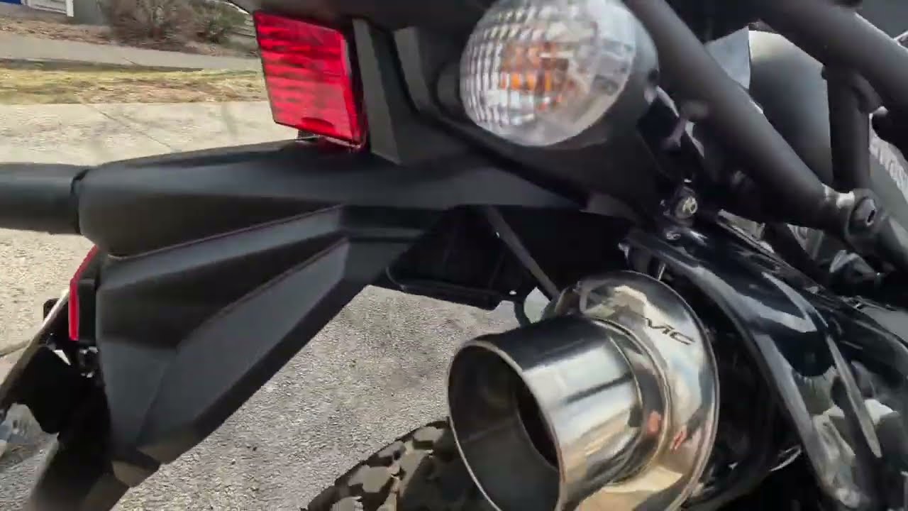 KLR 650 Delkevic 9 inch oval stainless steel 304 exhaust quick install