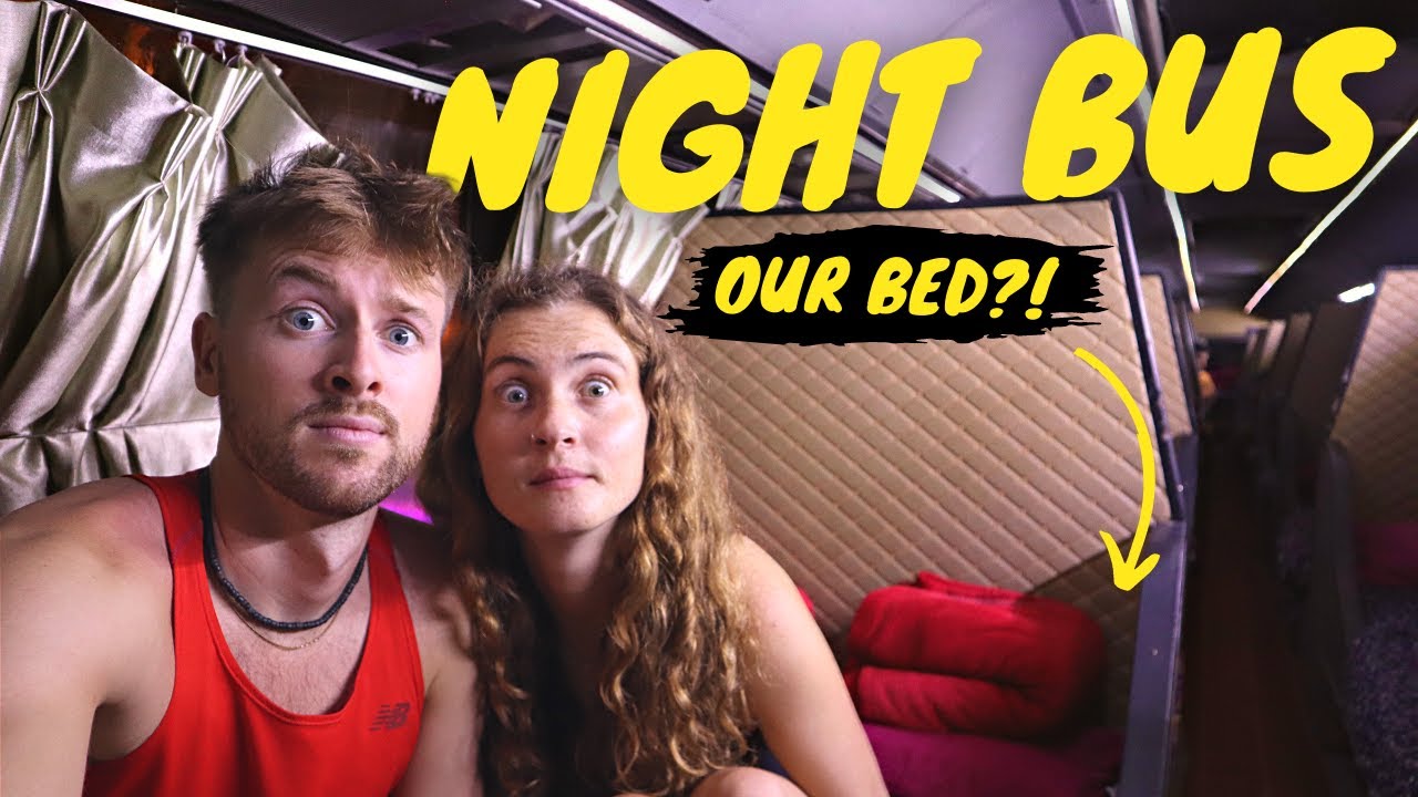 BED ON BUS FOR 12 HOURS | SOUTH EAST ASIA NIGHT BUS | Pakse to Vientiane LAOS