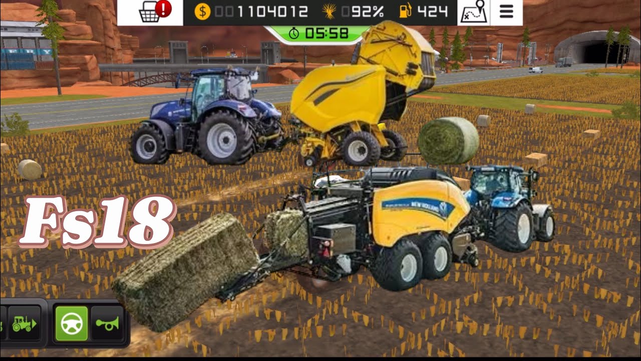 Fs18 2 trakt&ouml;r ile balya yapmak trakt&ouml;r oyunu / Farming simulator 18 #oyunlar 