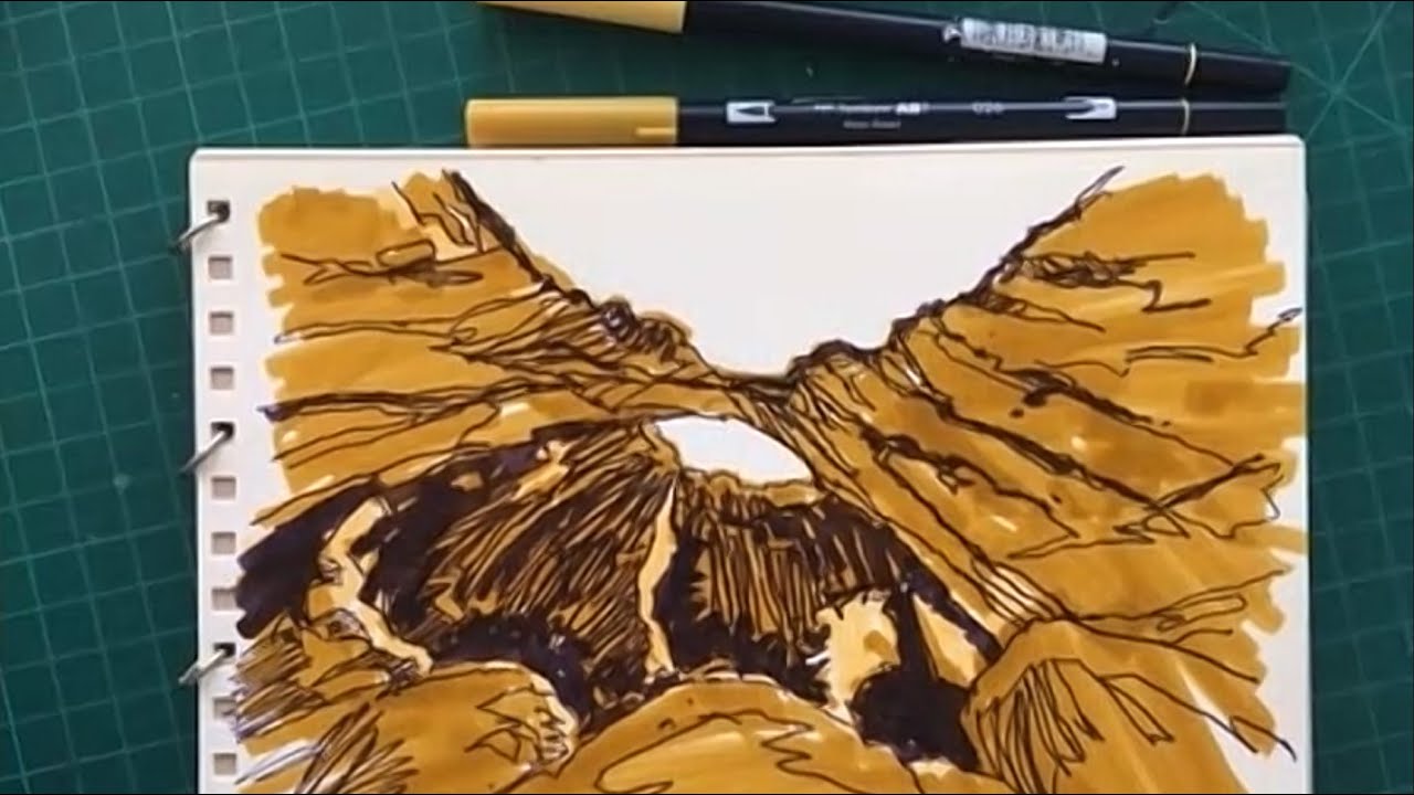 Sue Heston draws La Ventana in Tombow Markers!