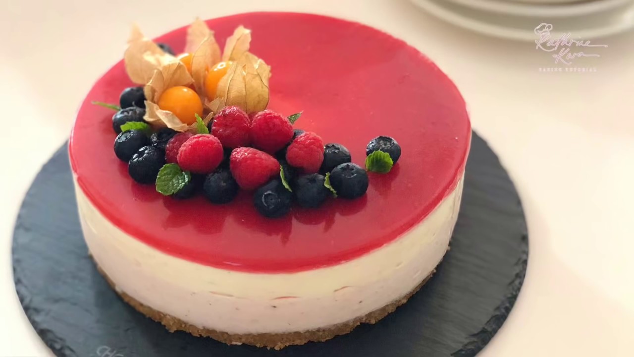 No- Bake Raspberry Cheesecake  覆盆子芝士蛋糕