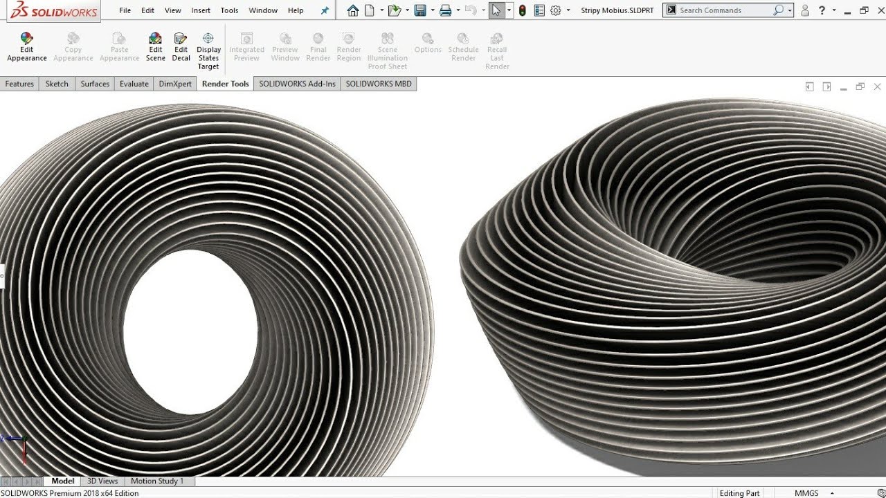 Unlock SolidWorks Mastery | Create the Stunning Stripy Mobius Design in Just Days!