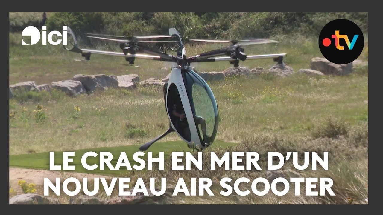 Le crash en mer du air scooter de l'inventeur Franky Zapata, sain et sauf