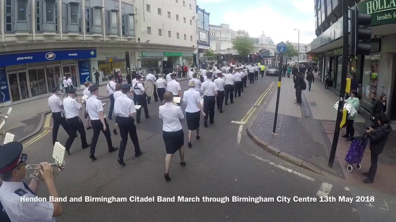March on the visit of Hendon Band to Birmingham Citadel Salvation Army 12/13 May 2018