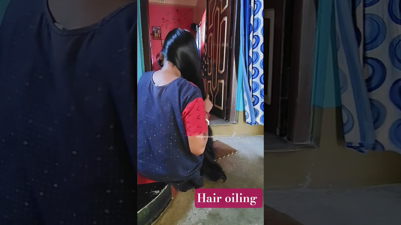 Long Hair Oiling Routine | Natural Shine & Growth 💆&zwj;♀️✨