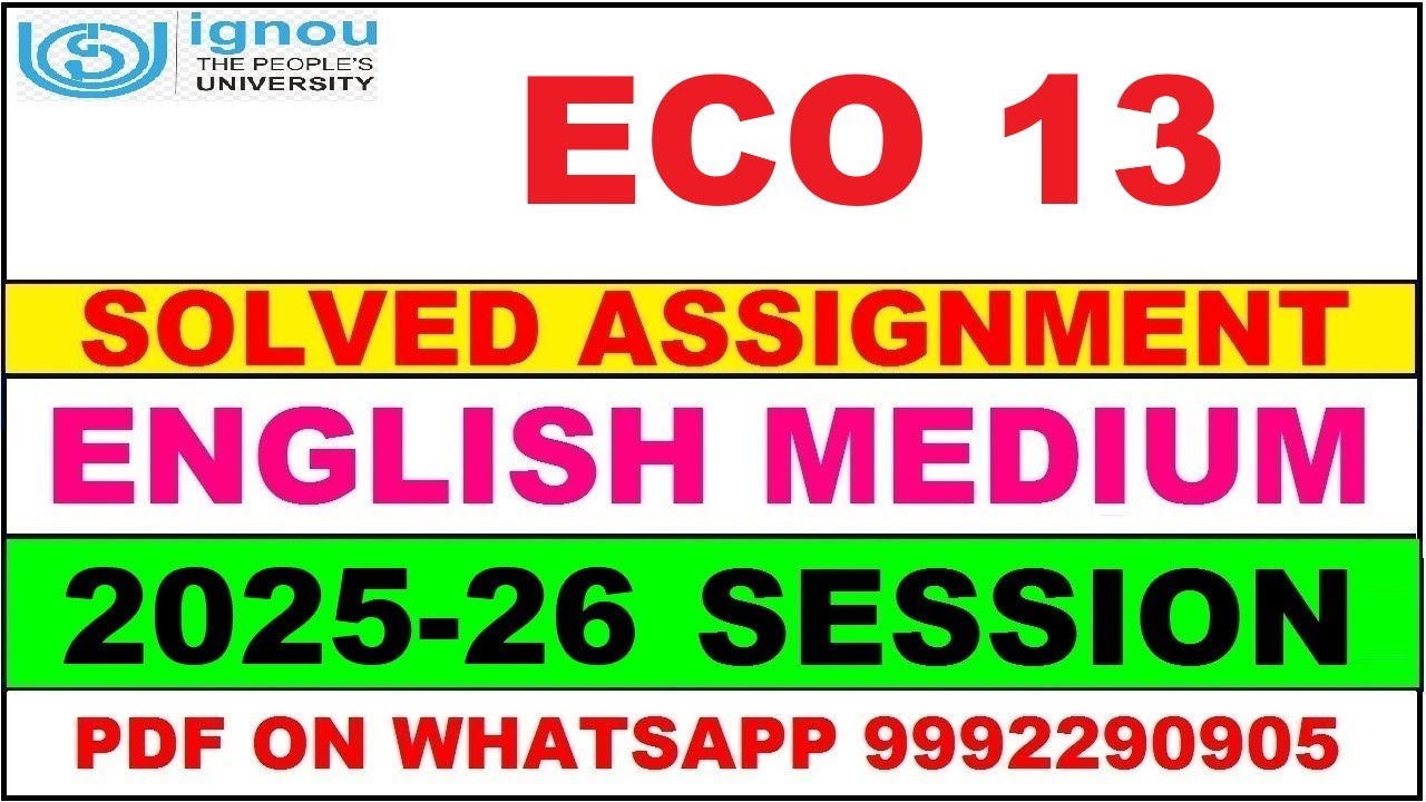ECO 13 solved assignment 2025-26 in English || eco 13 solved assignment 2026 || eco13 2025-26