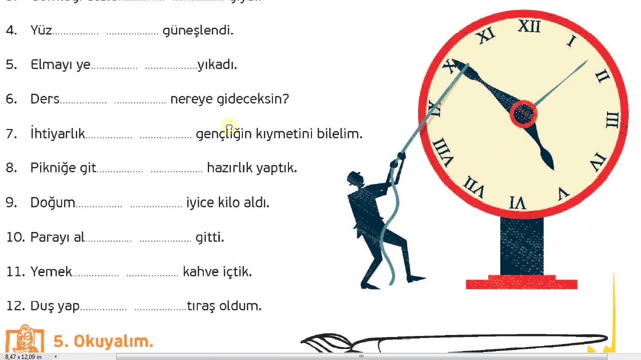دروس |A2-5| تمارين قاعدة قبل من وبعد من -DAn önce/snra