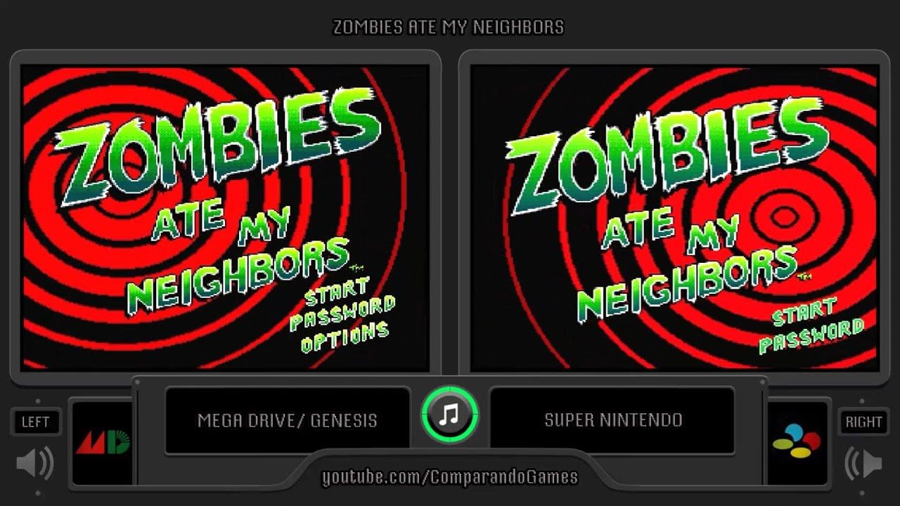 Zombies Ate My Neighbors (Sega Genesis vs Snes) Side by Side Comparison
