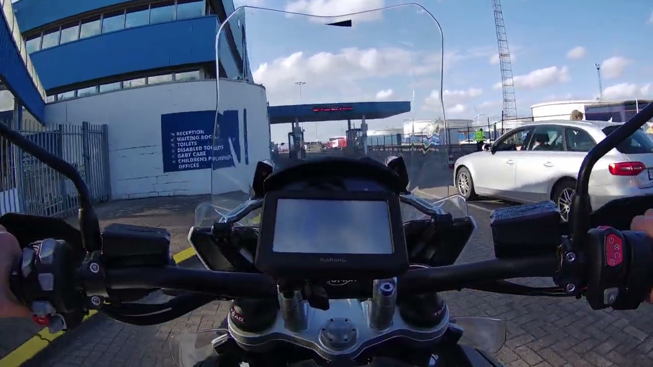 Entering P&O ferry Rotterdam Hull on my motorbike