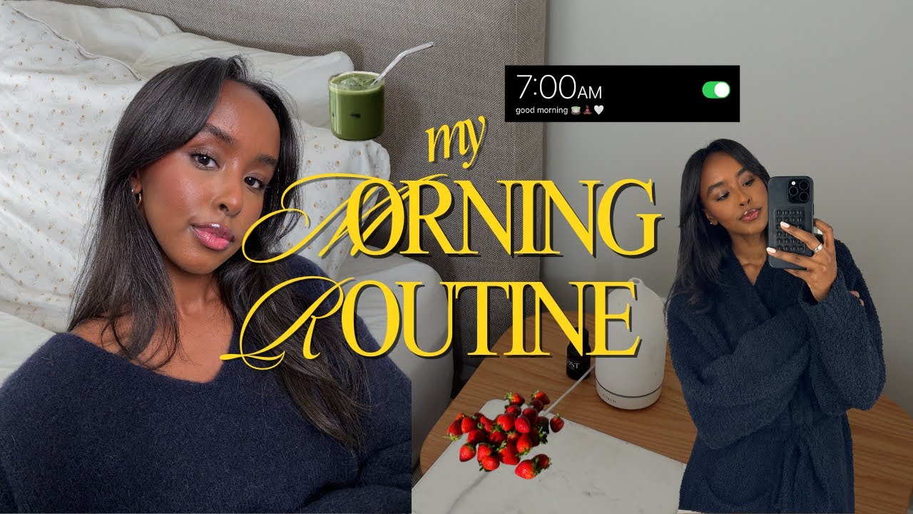 7am productive morning routine 🧘🏾‍♀️🍵🤍 healthy habits to level up for 2025 + luxury beauty giveaway!