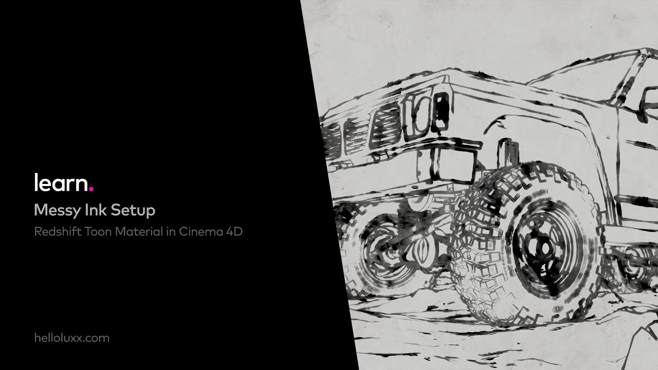 Messy Ink with Redshift Toon Material in Cinema 4D