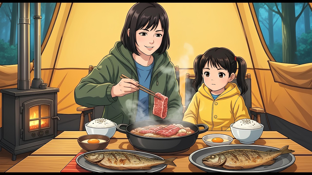 &ldquo;Camping in Heavy Rain on Turtle Island 🌧️Tunnel Tent & Beef Sukiyaki  Cozy Rainy Camp Experience&rdquo;4K