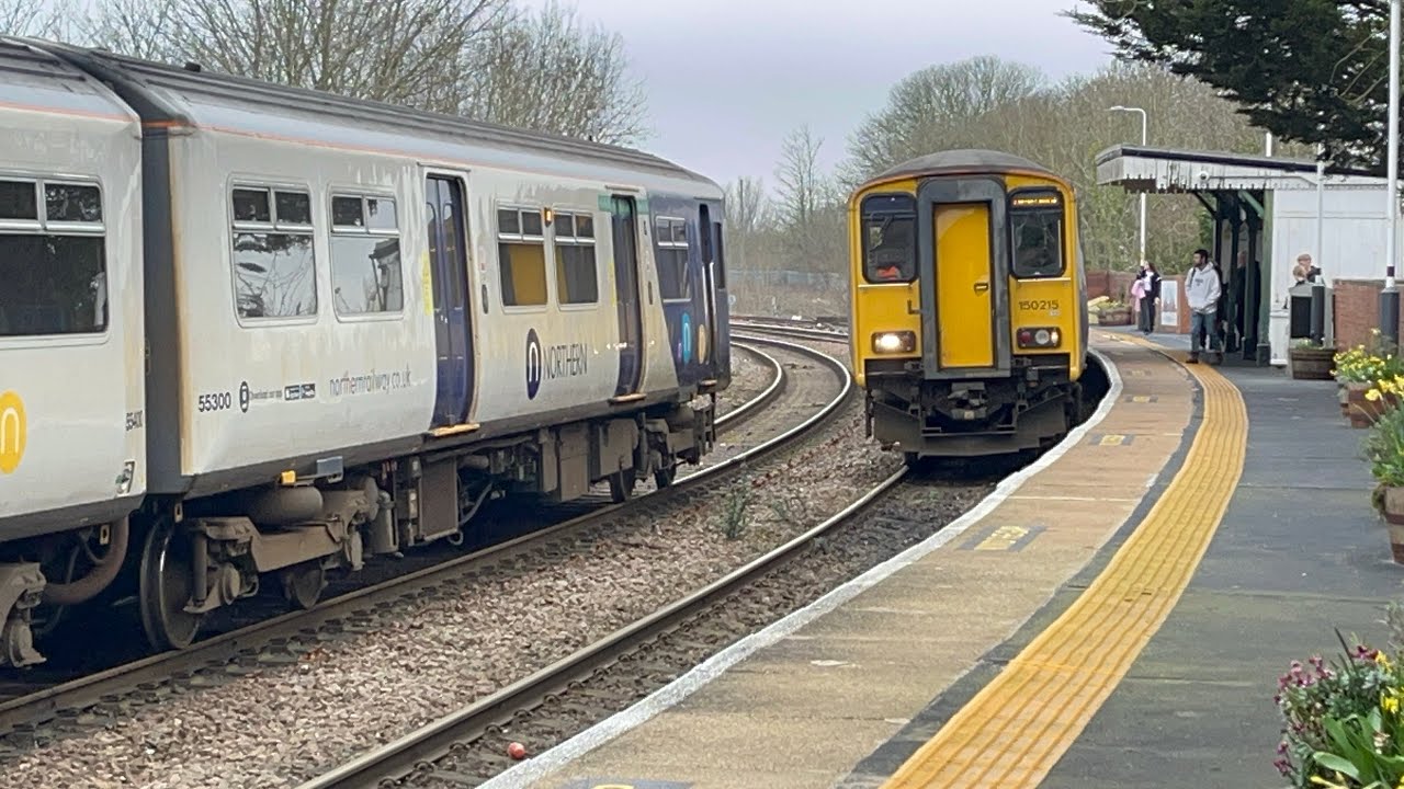 Class 150’s meet at Lea Road 150001 &  150215 Northern trains 10;36 8/3/2026