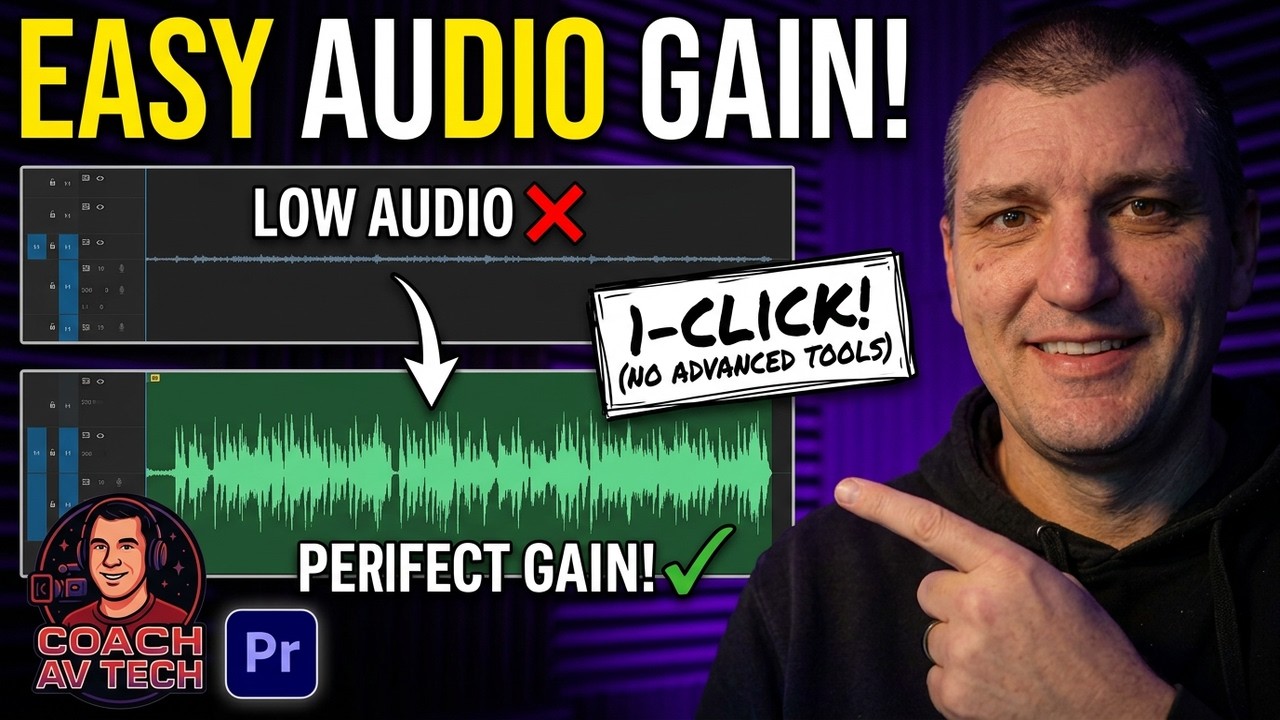 Normalize Audio Gain in Premiere Pro WITHOUT Advanced Tools