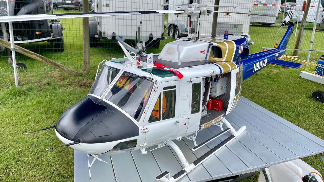 Amazing detailed Huge Bell 212 Angle Rescue RC Turbine Helicopter Model