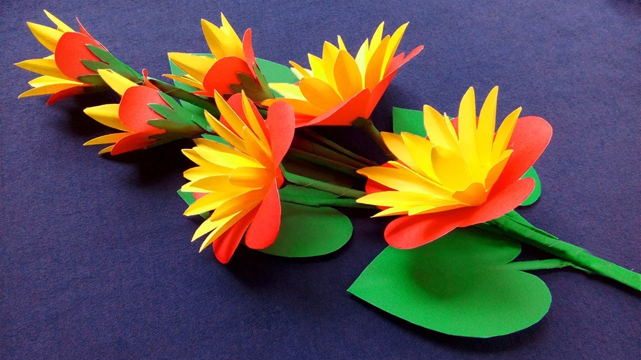 DIY: PAPER FLOWERS - Very Easy Paper Flowers Decoration at home - Paper flowers making