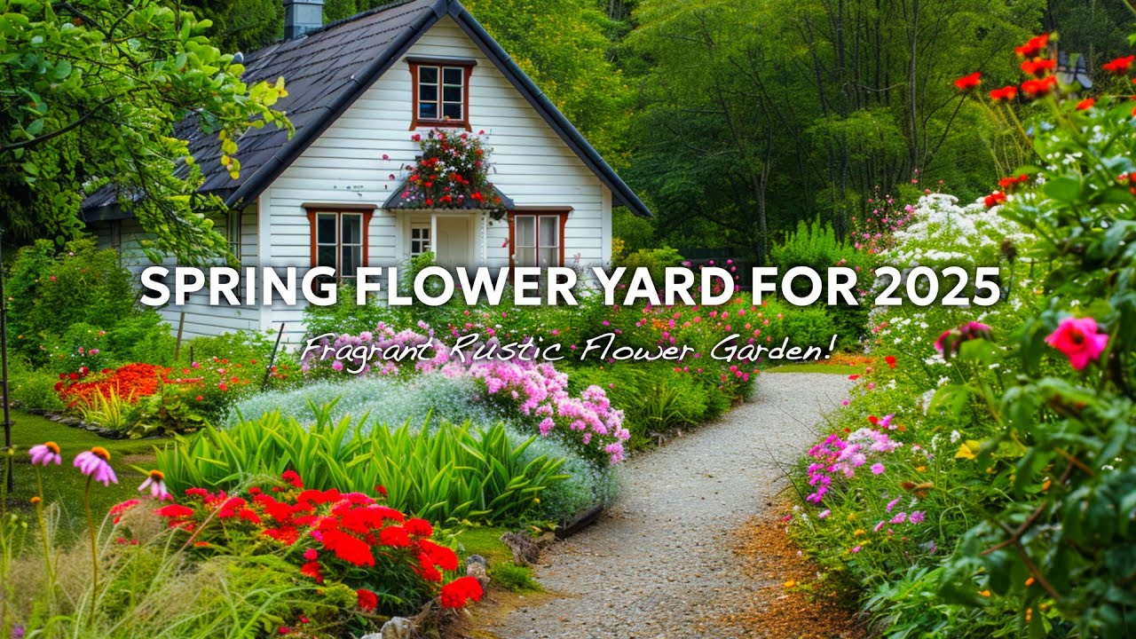 Rustic Spring Flower Garden 2025: Fragrant Flower Yard Landscaping in the Countryside!