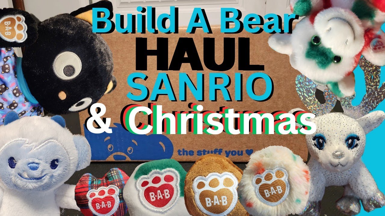Build a Bear Unboxing Sanrio Chococat and Christmas Mini Beans Skoosherz Ornaments Capybara Haul