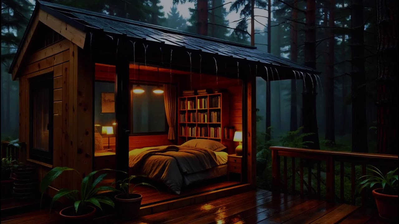 Calming Late Night Rainfall on Rooftops with Distant Thunder | Relaxing ASMR Sounds for Deep Relaxat