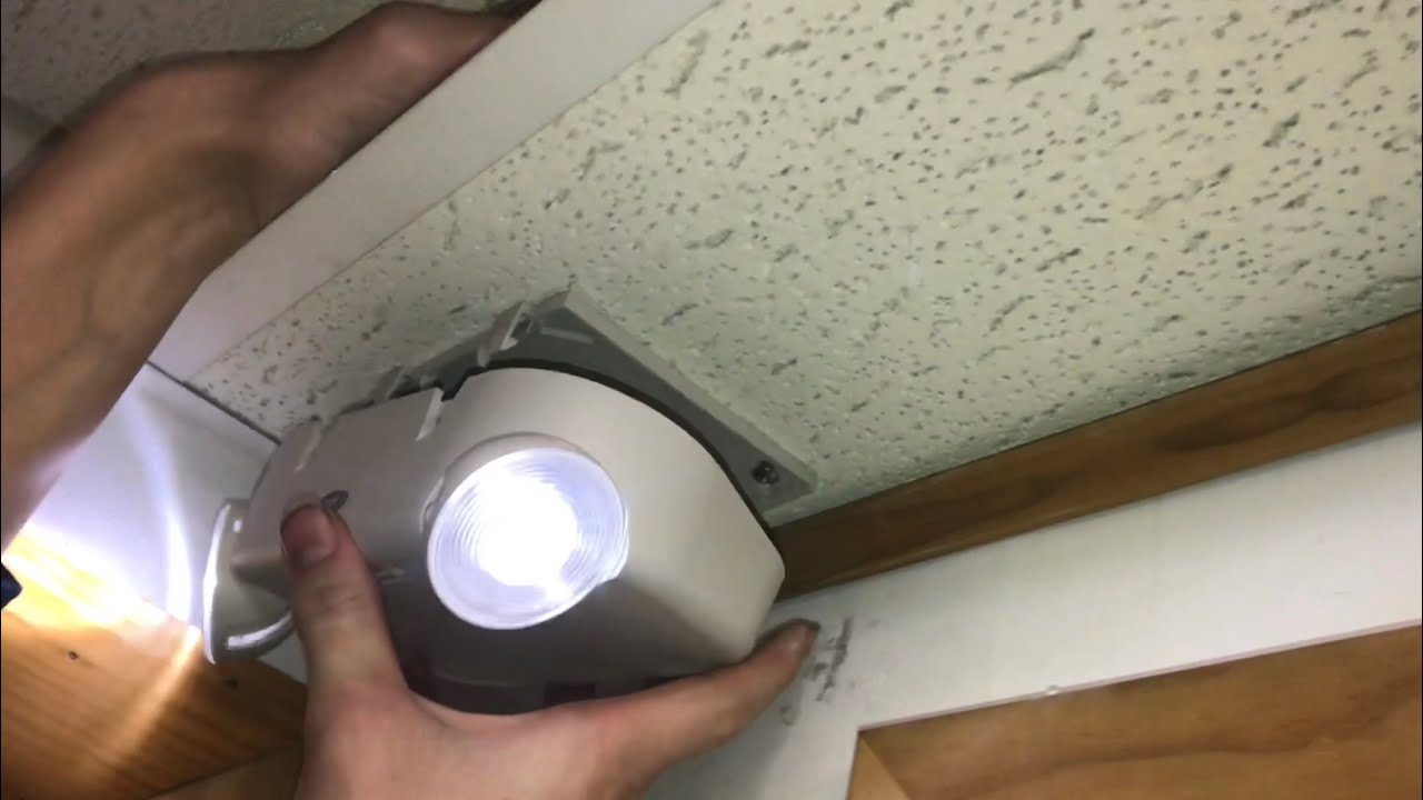 INSTALLING LED emergency lighting in a drop ceiling (lithonia eu2l m12)