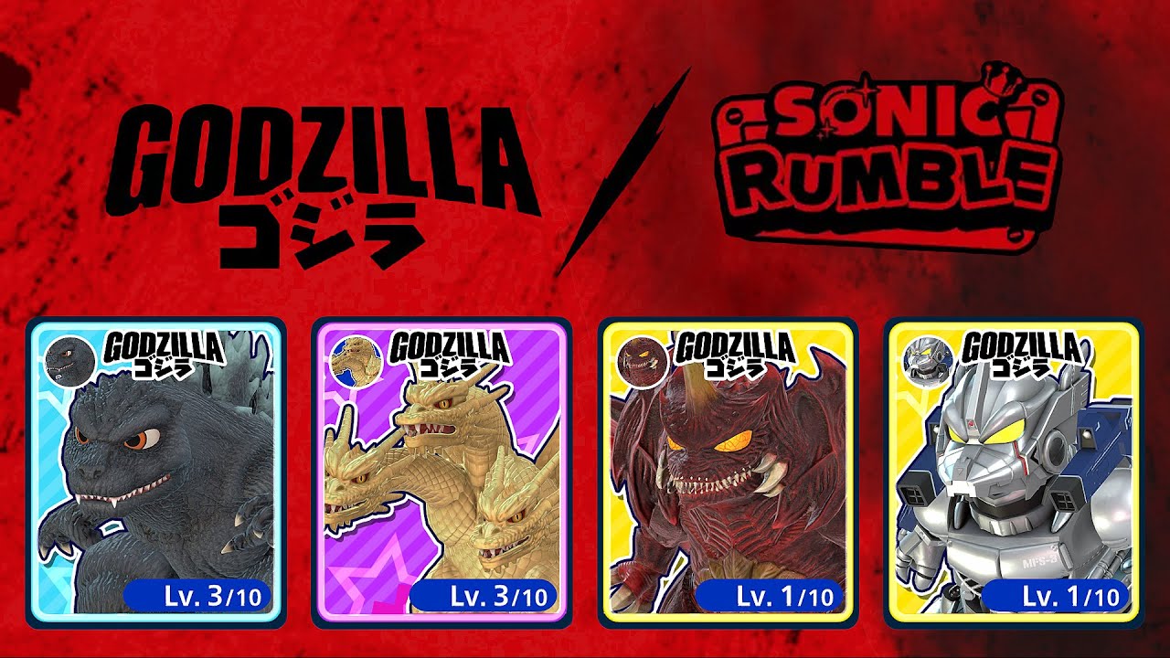 Sonic Rumble - All Godzilla Skins