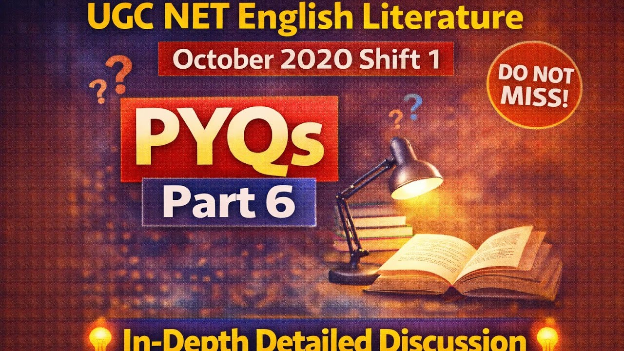 UGC NET English Literature October 2020 (Shift 1) | Part 6 | Score Boosting Questions 🎯