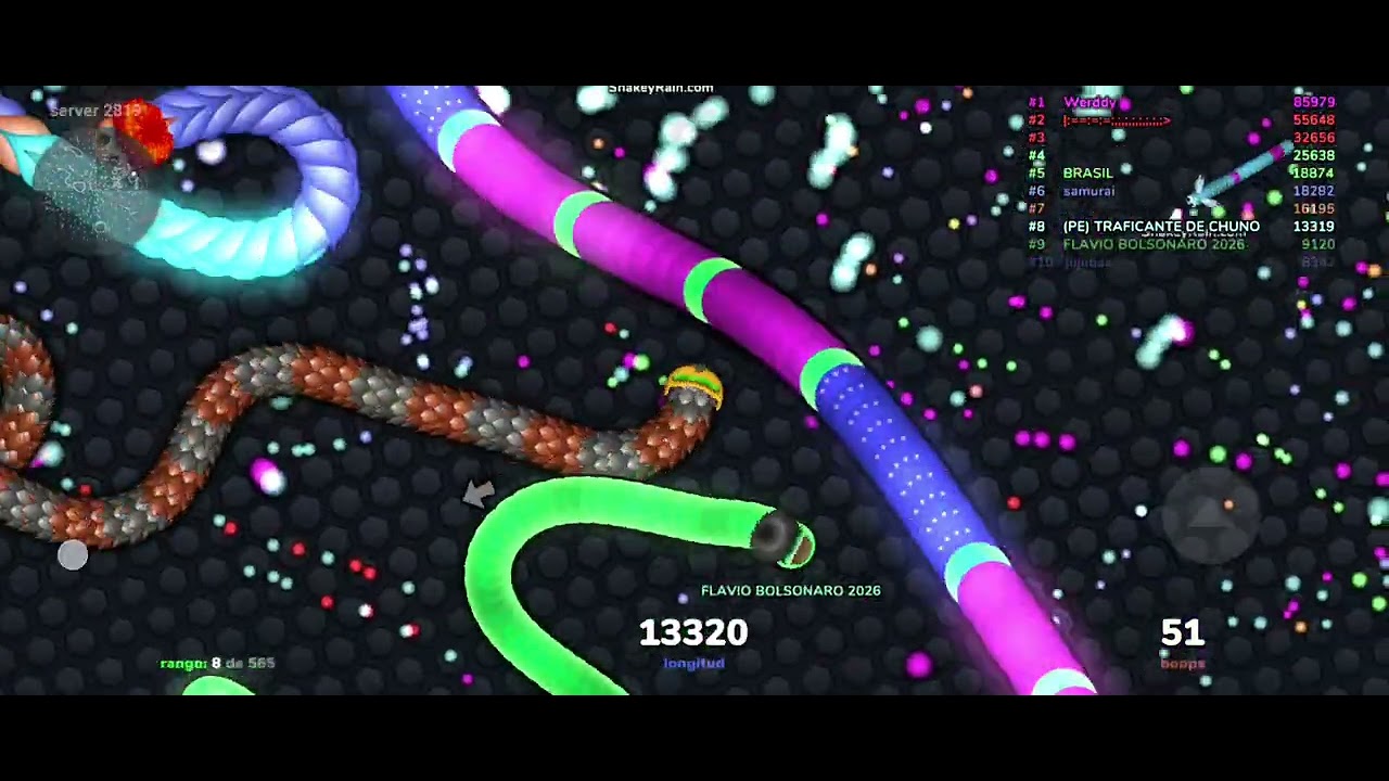 TOP 8 EN SNAKEY RAIN .COM +20K SLITHER.IO
