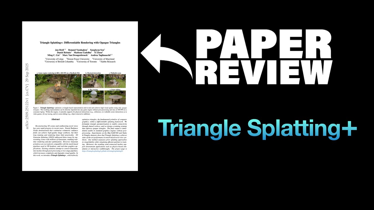 Обзор статьи | Triangle Splatting+: Дифференцируемая отрисовка с использованием непрозрачных треу...
