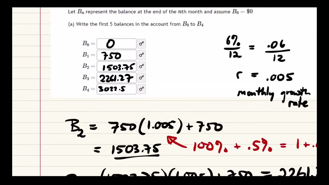 Bank Problem - Example with Finite Geometric Series