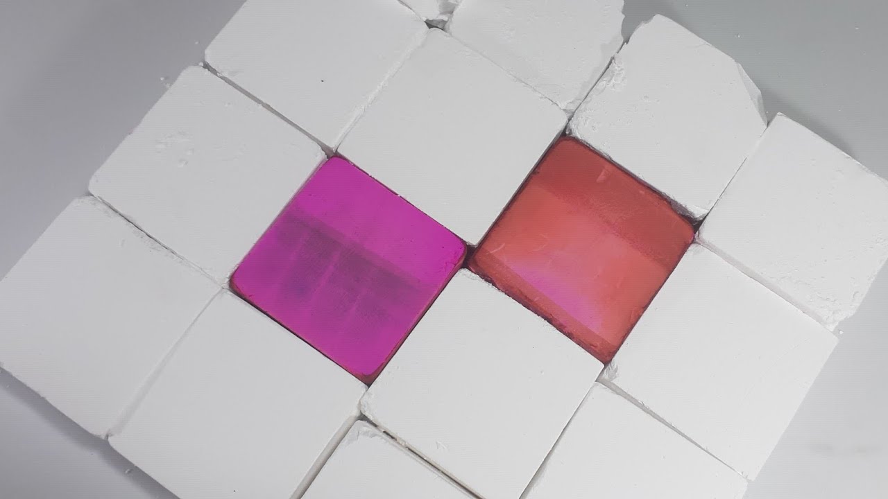 Crispy, Crunchy, Glassy, Snowy, Soft Gymchalk fresh plain jane blocks with pink Dyed  ⬜🟥⬜~11k+12k🎉🎉