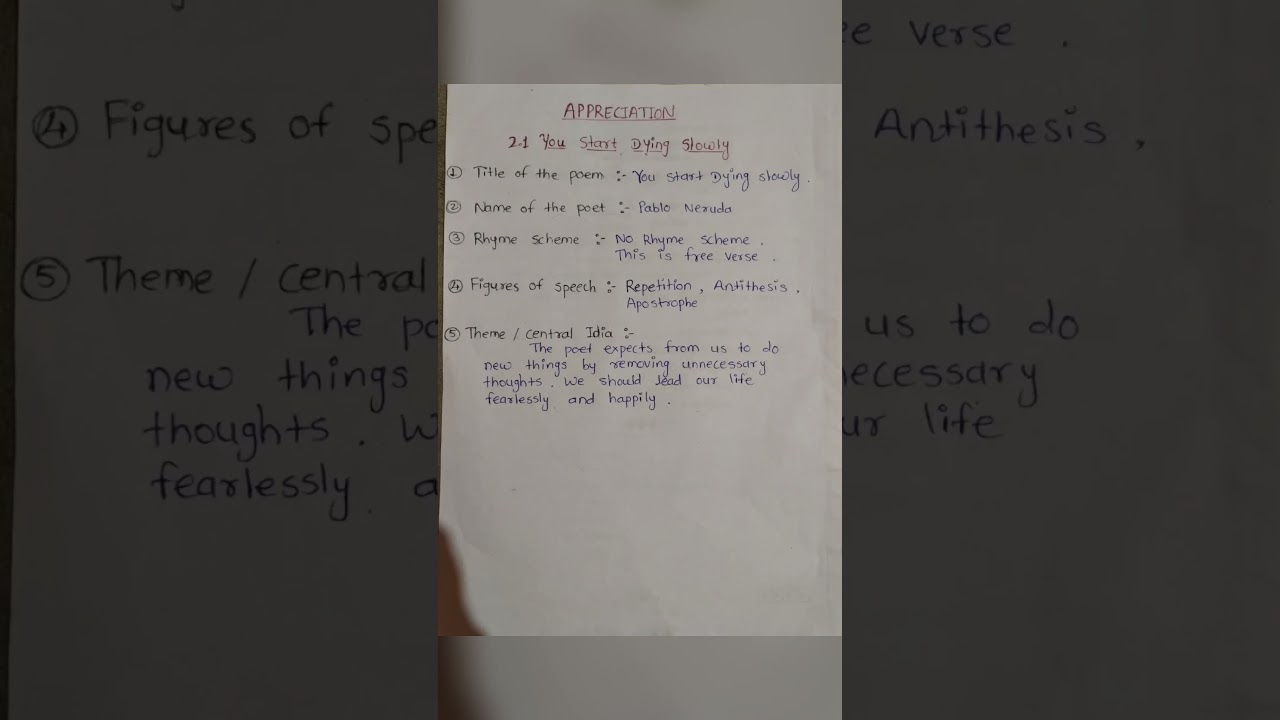 Class 10th English 2.1 You Start Dying Slowly 😱 | Appreciation of the poem 🔥| mhboard 💯 | 