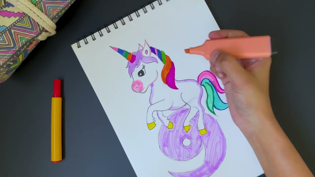 How to Draw a Cute Unicorn 🦄 | Easy Drawing for Kids Step-by-Step | Nine Art