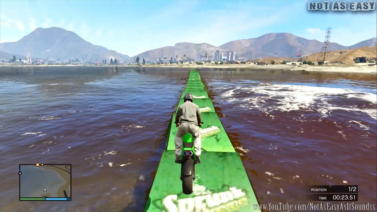 GTA 5 ONLINE Across The Lake ( 100% Possible And Over 900% Rage Inducing ) GTA V MULTIPLAYER