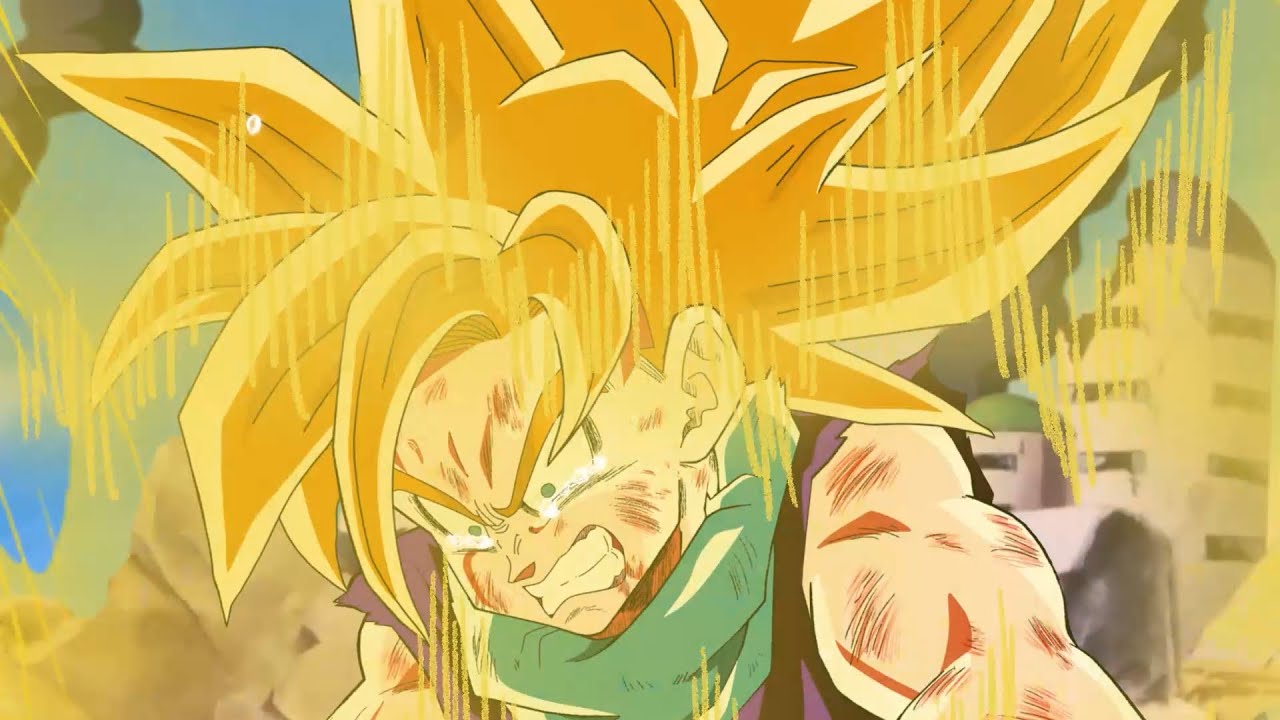 Gohan niño del futuro super saiyajin por primera vez FAN ANIMACIÓN