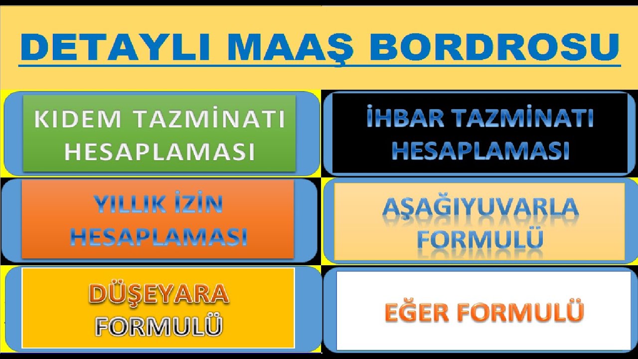 Detaylı Maaş Bordrosu + Kıdem ve İhbar Tazminatı (30 Dk'ya 1 Yıldan Fazla Bilgi Sığdırmak)