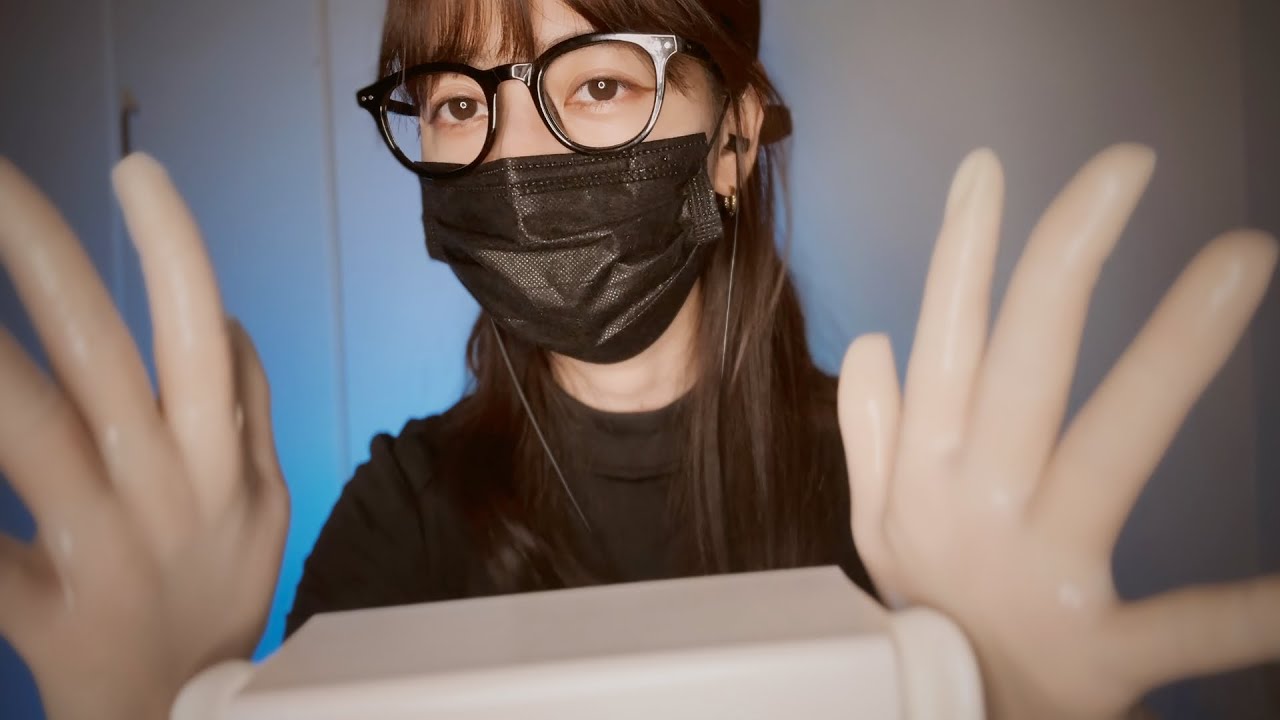 [ASMR] Масляный массаж с ушной раковиной / Хирургические резиновые перчатки
