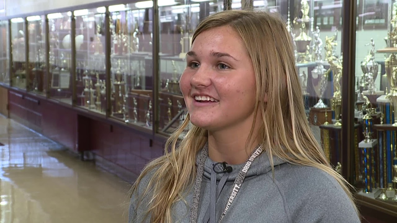 Female high school football kicker scores game-winning tackle