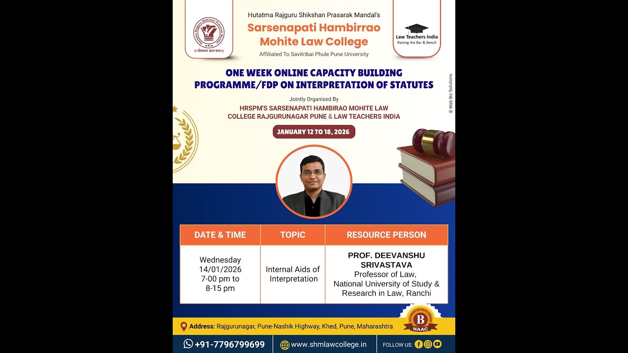Day 3 | Internal Aids of Interpretation | Prof. (Dr.) Deevanshu Srivastava