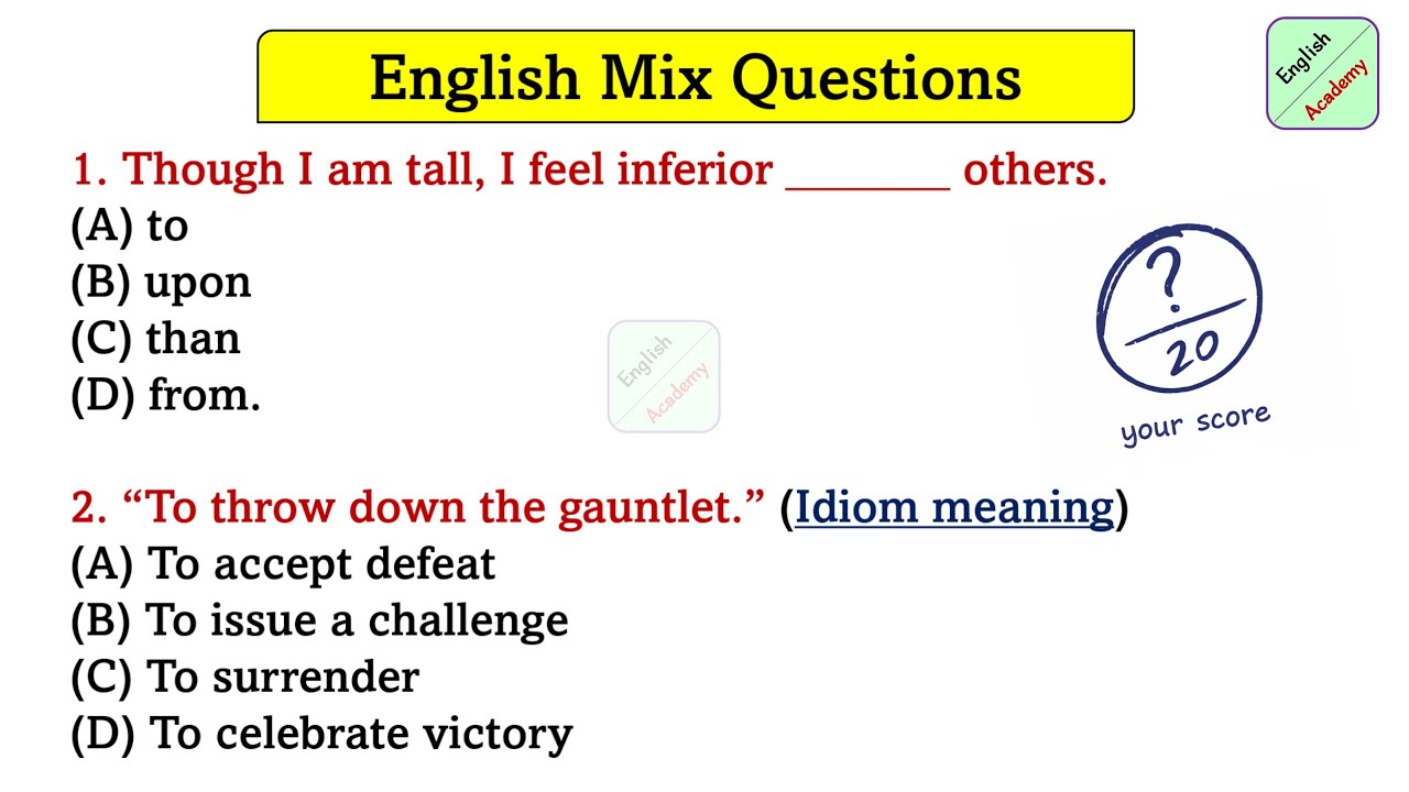 English important Questions set-52, for- All Exams #englishacademybydeepakkr