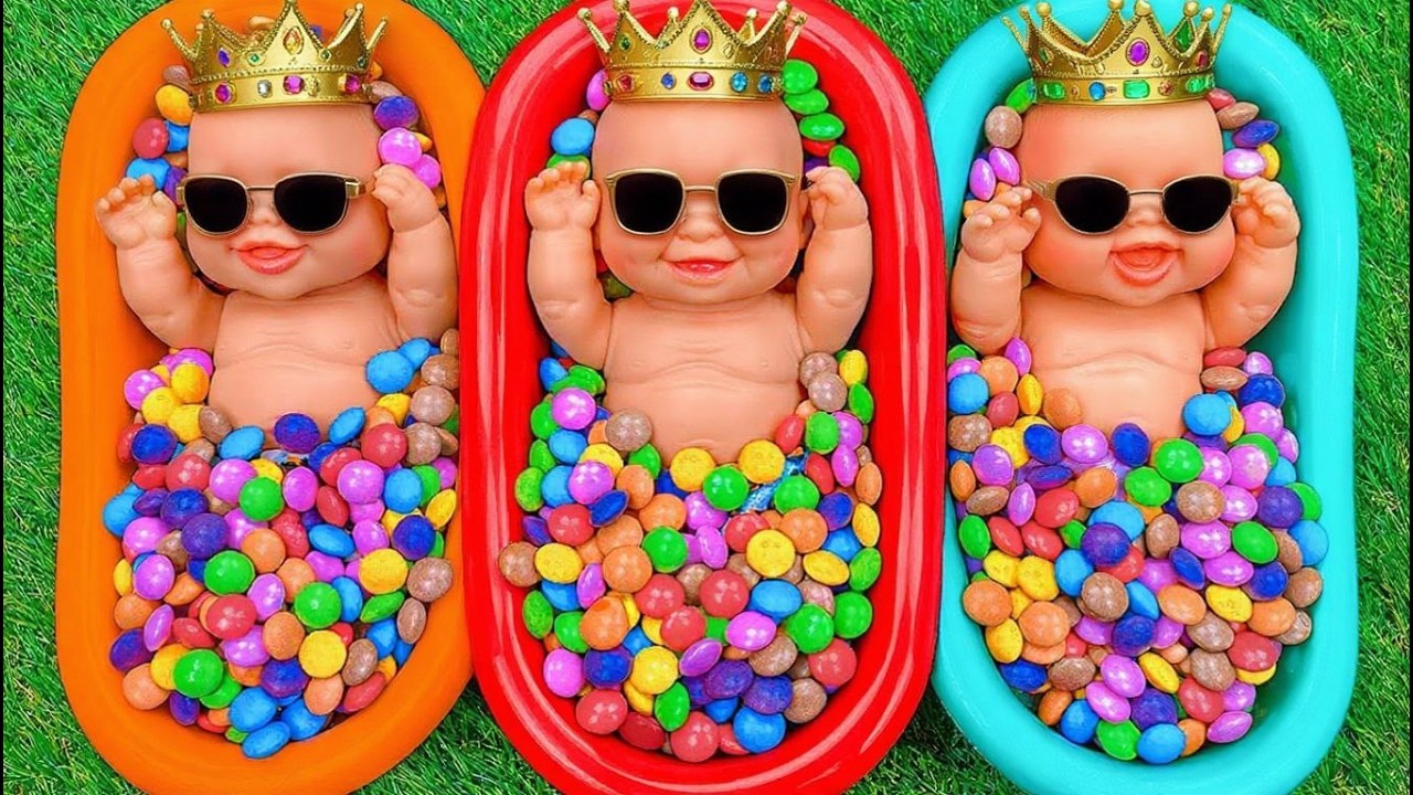 Satisfying Video l How to Make Rainbow Bathtubs into Mixing Slime with Glitter Pool Cutting ASMR