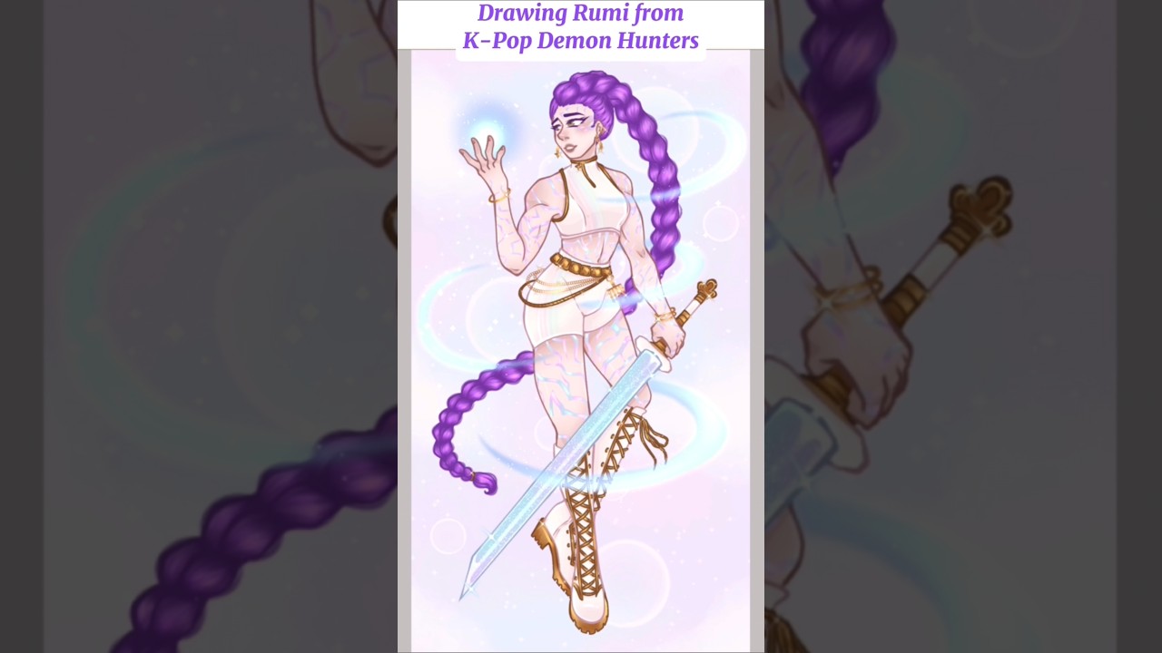 Drawing Rumi from K-Pop Demon Hunters