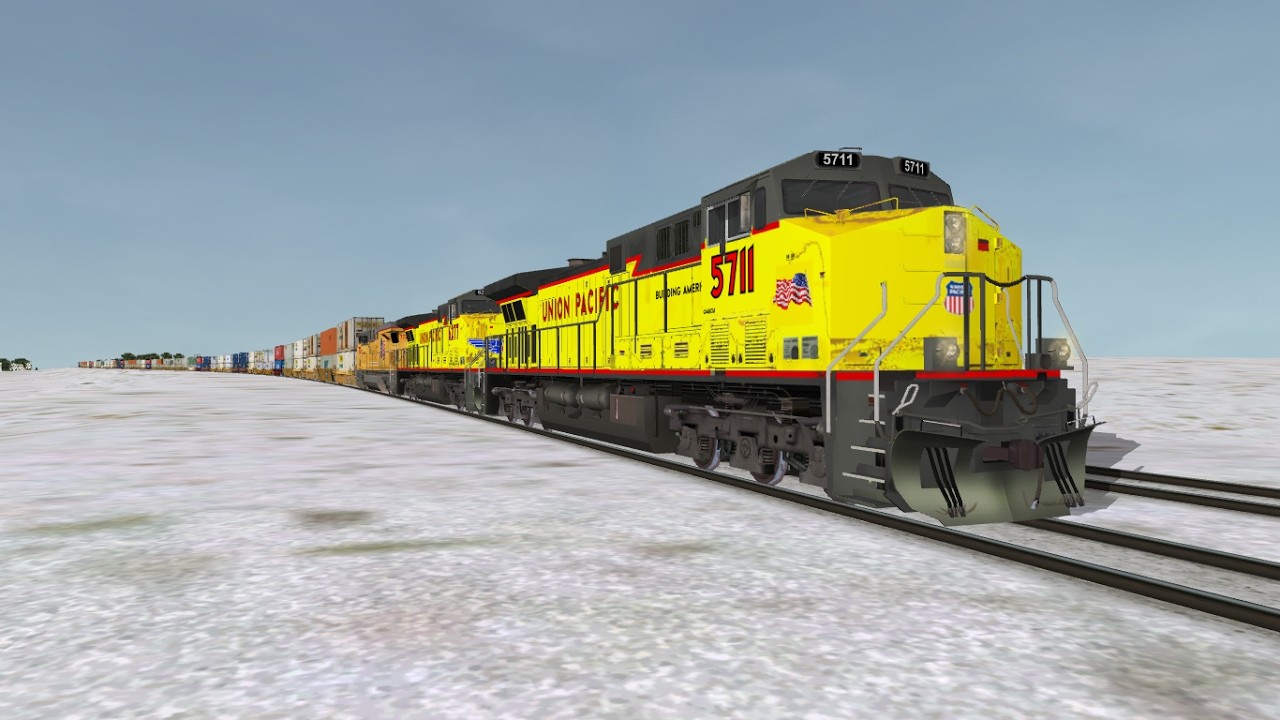 ORTS: Fast UP C44ACM #5711 New Paint Nose Flag EB ZOAG2-01 At Luzerne, IA