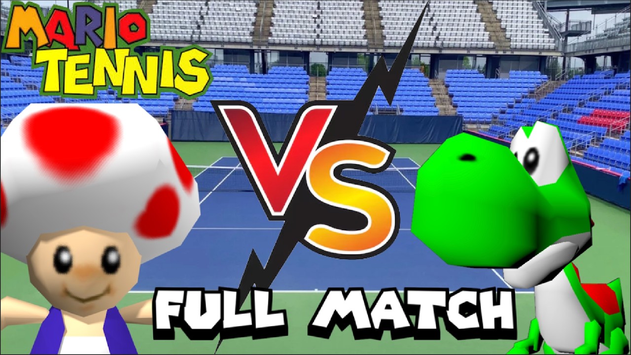 Mario Tennis (N64) | Toad vs Yoshi 5 sets FULL MATCH