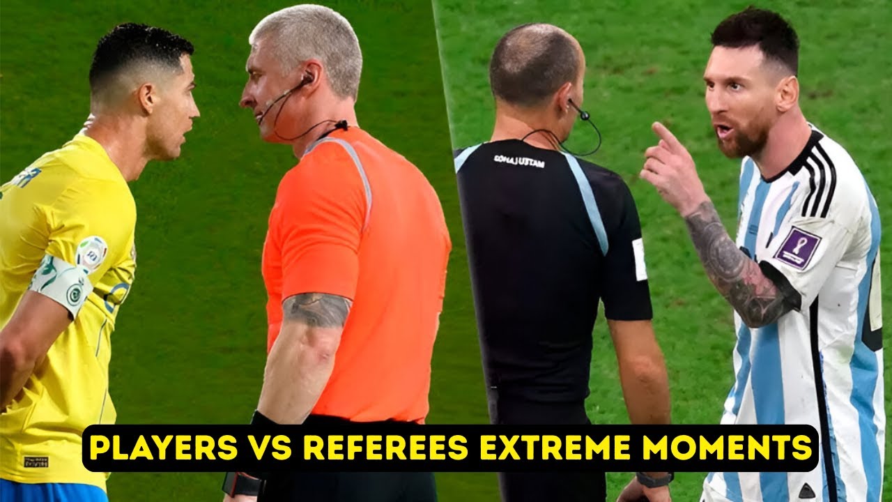 Players vs Referees ⚡ Extreme Moments in Football | Anger, Protests & Red Cards