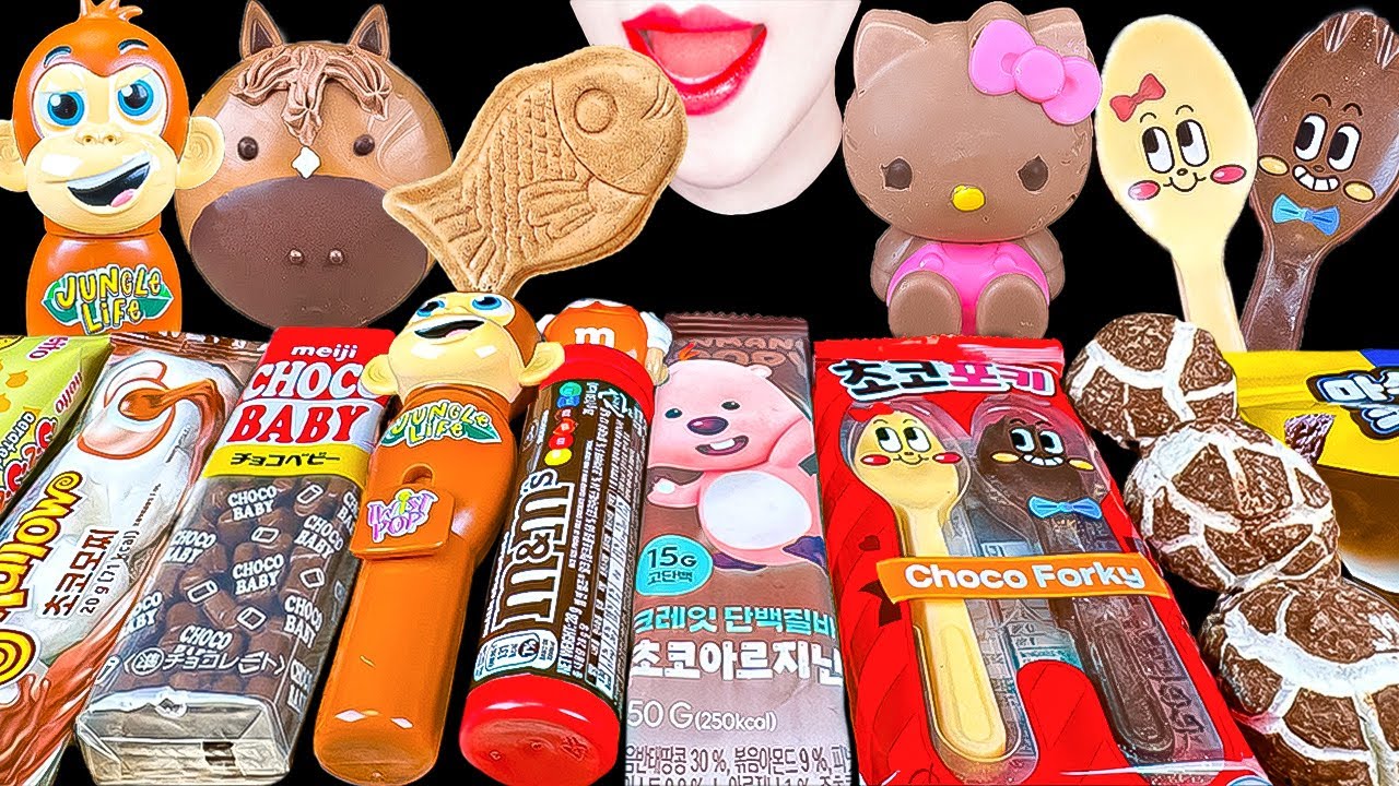 ASMR CHOCOLATE CANDY🍫Tanning Kitty, edible spoon, freeze-dried marshmallow 태닝키티 동결건조 마시멜로 먹방 MUKBANG